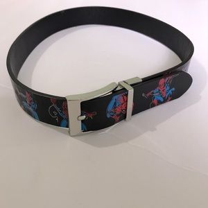Kids Spider-Man Belt Unisex Sz Med. Children’s Black Silver. 24-26”